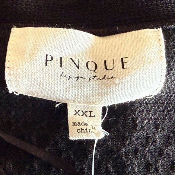 Pinque Black Lace Front Sweater XXL Plus Size Textured Knit Long Sleeve NWT - Picture 10 of 16